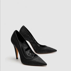 Zara stretch lace pumps